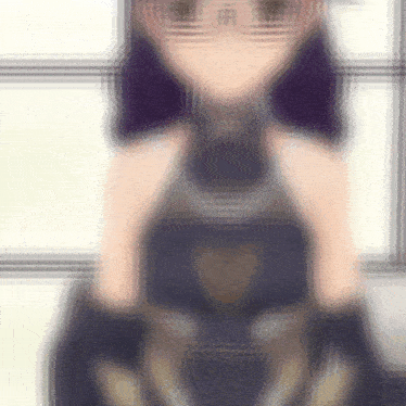 a blurry picture of a girl with glasses