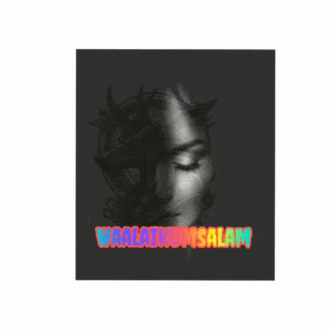 a poster with a woman 's face and the words waalatikumsalam on it