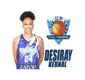 a female basketball player with the name desiray kernal on her shirt