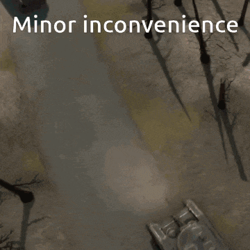 a video game called minor inconvenience with a truck and tank
