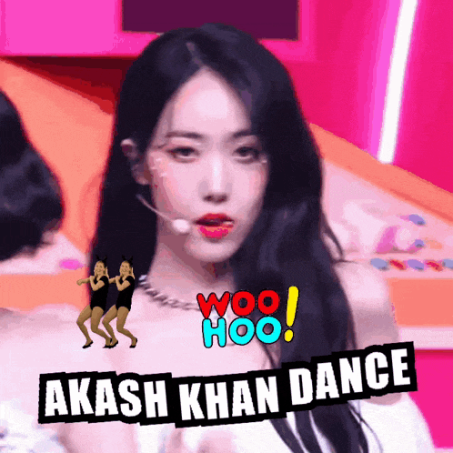 a picture of a woman with the words " akash khan dance " below her