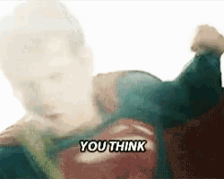 a man in a superman costume says you think .