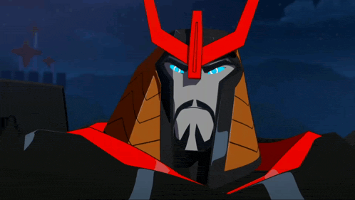 a cartoon character with blue eyes and a red head