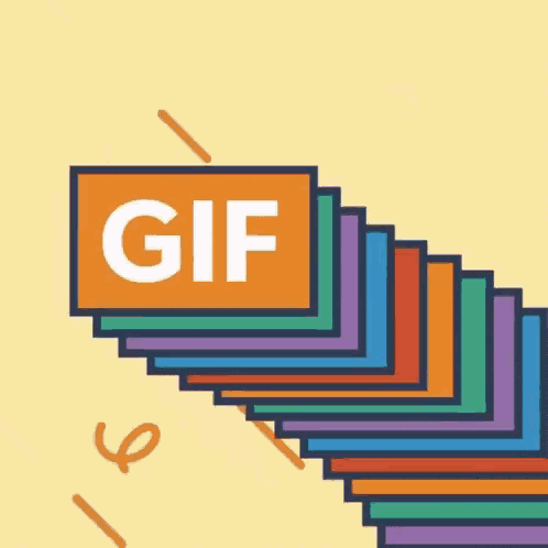 a stack of colorful squares with the word gif on the top