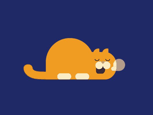 a cartoon cat with its eyes closed and a smoke coming out of its nose