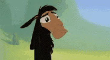 a close up of a cartoon character making a funny face with his mouth open .