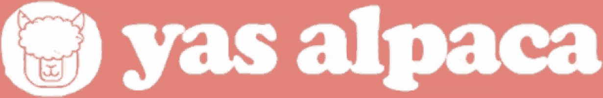 a logo for yas alpaca has a picture of an alpaca on it
