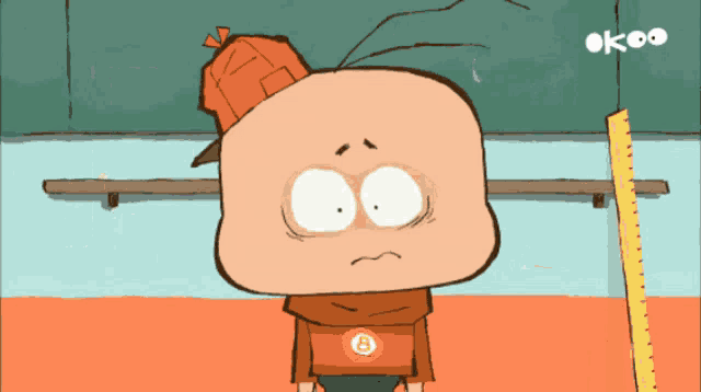 a cartoon character with the number 8 on his chest