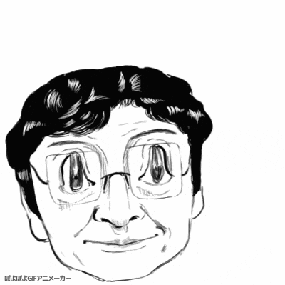 a black and white drawing of a man 's face with glasses on