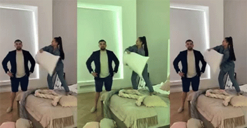 Pillow Fight Smash In The Face GIF - Pillow Fight Smash In The Face Direct Hit GIFs