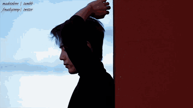 a silhouette of a man standing next to a red wall with the words madetolove tumblr written on the bottom
