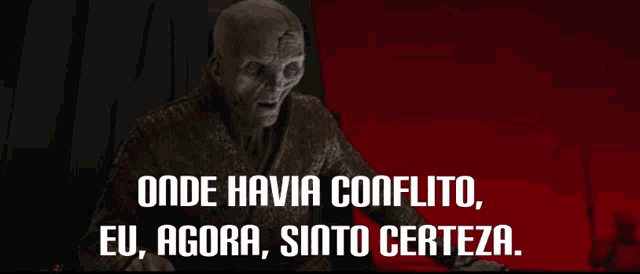 a close up of a man with the words " onde havia fraqueza poder " written below him