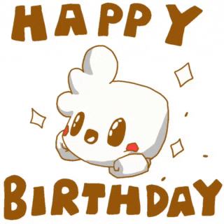 a happy birthday card with a cartoon character and the words happy birthday