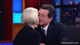 Helenmirren Colbert GIF - Helenmirren Colbert Kiss GIFs