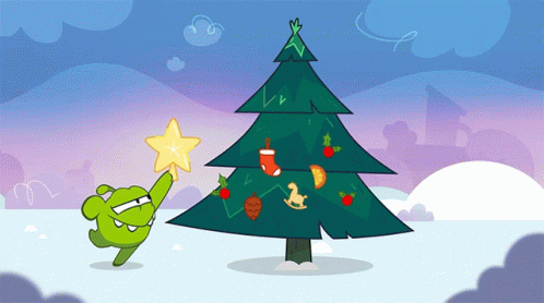 Putting The Star On The Tree Om Nom GIF - Putting The Star On The Tree Om Nom Om Nom And Cut The Rope GIFs