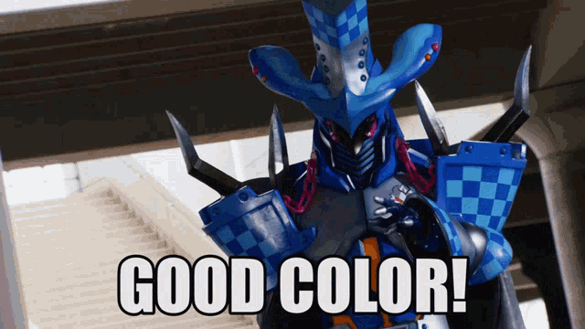 a picture of a cartoon character with the words good color on the bottom