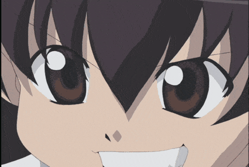 a close up of a cartoon character 's face with a smile on his face
