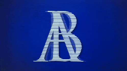 a blue background with a white letter r on it