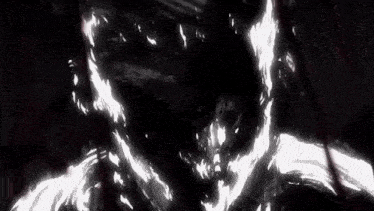 a black and white drawing of a person 's face with a glowing face .