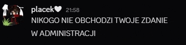 a screenshot of a text message between placek and nikogo