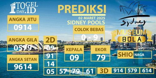 a poster for prediksi sydney pools on february 2