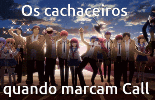 os cachaceiros quando marcam call is written on a poster with anime characters