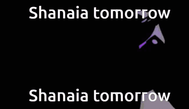 a purple background with a silhouette of a monster and the words shanaia tomorrow shanaia tomorrow