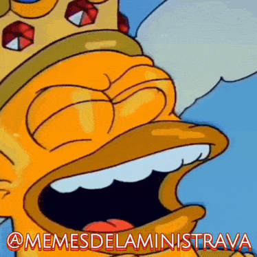 a cartoon of homer simpson wearing a crown with a caption that says @memesdelaministrava