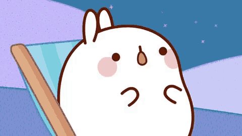 a cartoon rabbit is laying in a chair with a sad look on his face