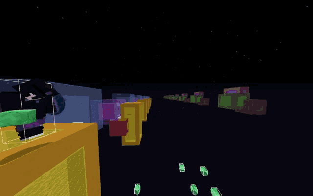 a green block in a minecraft game with a black background