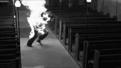 Church Man On Fire GIF - Church Man On Fire Flame GIFs