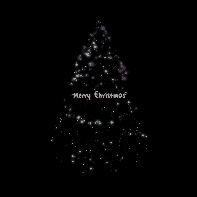 a merry christmas card with a christmas tree