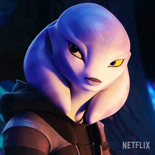 a close up of a cartoon character with a netflix logo on the bottom