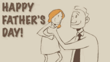 a happy father 's day greeting card with a man holding a girl