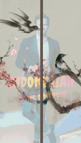 a man in a suit is surrounded by birds and flowers with the words londonian voice studioky