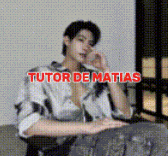 a man is sitting on a couch with the words tutor de matias written above him