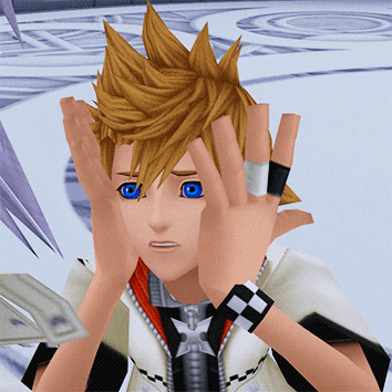 a close up of a cartoon character making a face with his hands
