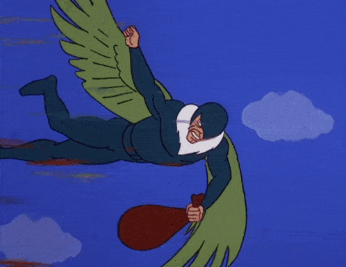 a cartoon of spider-man falling off a rooftop