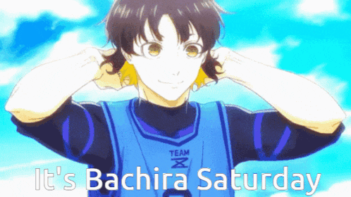 a cartoon of a boy with the words it 's bachira saturday