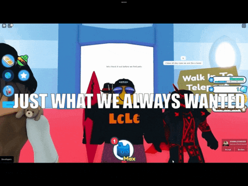 a screenshot of a video game says just what we always wanted lclc