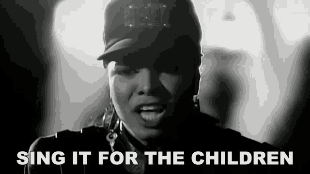 a black and white photo with the words sing it for the children
