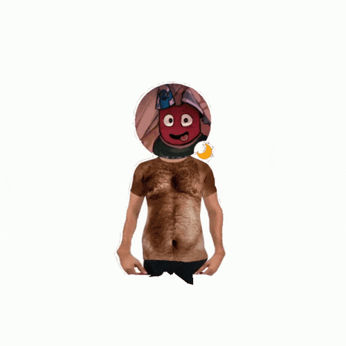 a picture of a cartoon character with a red face is being displayed on a white background