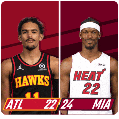 two basketball players from the heat and the hawks