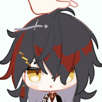 a hand is touching a person 's head with long black hair