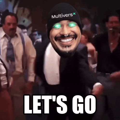 a man wearing a multiverse hat is dancing in a crowd of people