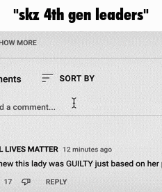 a blue box with the words " skz 4th gen leaders " on the top