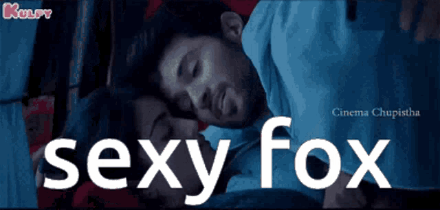 a movie poster for sexy fox shows a man and woman sleeping together