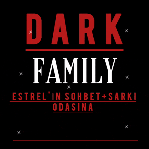a black background with the words dark family in red letters
