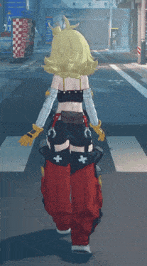 a cartoon character is walking down a street in front of a sign that says " coolfinger "