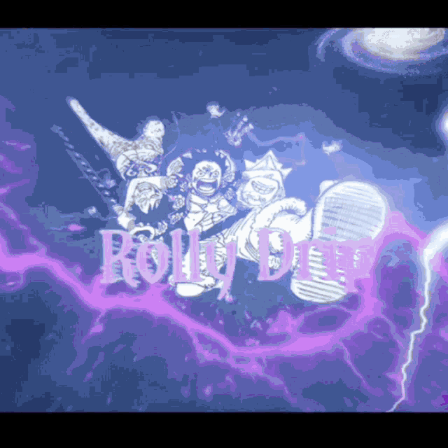 a purple background with the words rolly dogg in the middle
